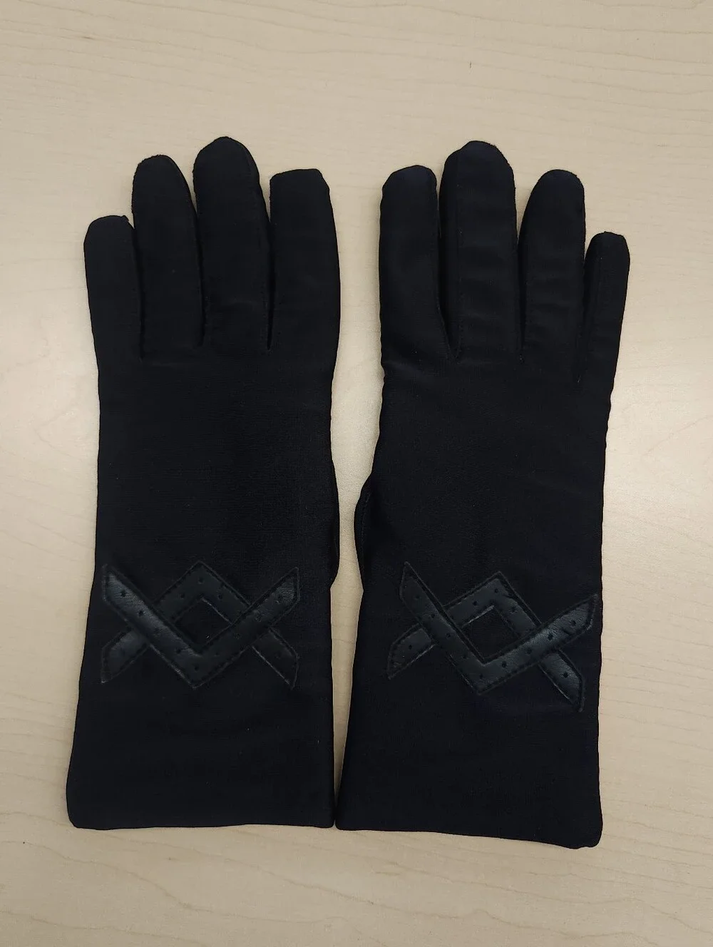 Women's Black Dress Gloves with Decorative Stitch Detail